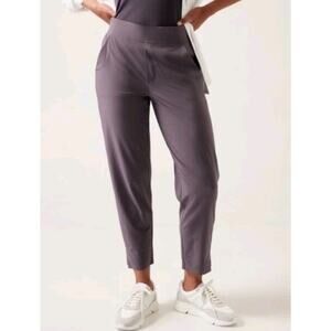 Athleta Brooklyn Ankle Pants Cheville Plum Athletic Wear Womens Sz 14 Athleisure